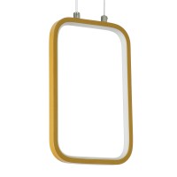 GLOBOSTAR® DEROBA 61301 Μοντέρνο Κρεμαστό Φωτιστικό Οροφής LED 12W 1320lm 360° AC 220-240V IP20 Ρυθμιζόμενο Λευκό CCT με On/Off 2700K/4500K/6000K - Lumileds SMD Chip - Χρυσό Βούρτσας - Μ16 x Π1.6 x Υ25.5cm - 3 Χρόνια Εγγύηση