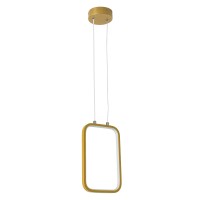 GLOBOSTAR® DEROBA 61301 Μοντέρνο Κρεμαστό Φωτιστικό Οροφής LED 12W 1320lm 360° AC 220-240V IP20 Ρυθμιζόμενο Λευκό CCT με On/Off 2700K/4500K/6000K - Lumileds SMD Chip - Χρυσό Βούρτσας - Μ16 x Π1.6 x Υ25.5cm - 3 Χρόνια Εγγύηση