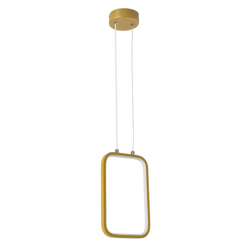 GLOBOSTAR® DEROBA 61301 Μοντέρνο Κρεμαστό Φωτιστικό Οροφής LED 12W 1320lm 360° AC 220-240V IP20 Ρυθμιζόμενο Λευκό CCT με On/Off 2700K/4500K/6000K - Lumileds SMD Chip - Χρυσό Βούρτσας - Μ16 x Π1.6 x Υ25.5cm - 3 Χρόνια Εγγύηση