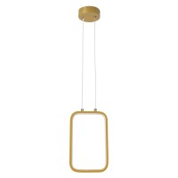 GLOBOSTAR® DEROBA 61301 Μοντέρνο Κρεμαστό Φωτιστικό Οροφής LED 12W 1320lm 360° AC 220-240V IP20 Ρυθμιζόμενο Λευκό CCT με On/Off 2700K/4500K/6000K - Lumileds SMD Chip - Χρυσό Βούρτσας - Μ16 x Π1.6 x Υ25.5cm - 3 Χρόνια Εγγύηση