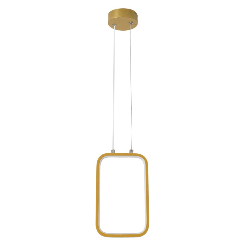 GLOBOSTAR® DEROBA 61301 Μοντέρνο Κρεμαστό Φωτιστικό Οροφής LED 12W 1320lm 360° AC 220-240V IP20 Ρυθμιζόμενο Λευκό CCT με On/Off 2700K/4500K/6000K - Lumileds SMD Chip - Χρυσό Βούρτσας - Μ16 x Π1.6 x Υ25.5cm - 3 Χρόνια Εγγύηση
