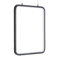 GLOBOSTAR® NEROBA 61302 Μοντέρνο Κρεμαστό Φωτιστικό Οροφής LED 18W 1980lm 360° AC 220-240V IP20 Ρυθμιζόμενο Λευκό CCT με On/Off 2700K/4500K/6000K - Lumileds SMD Chip - Μαύρο Ματ - Μ29 x Π2 x Υ36cm - 3 Χρόνια Εγγύηση
