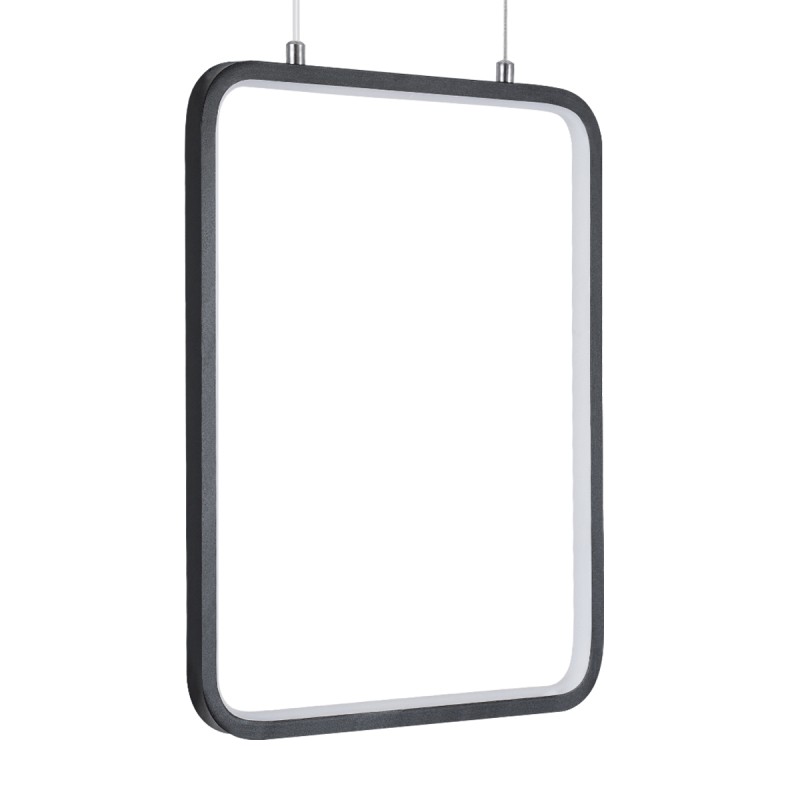 GLOBOSTAR® NEROBA 61302 Μοντέρνο Κρεμαστό Φωτιστικό Οροφής LED 18W 1980lm 360° AC 220-240V IP20 Ρυθμιζόμενο Λευκό CCT με On/Off 2700K/4500K/6000K - Lumileds SMD Chip - Μαύρο Ματ - Μ29 x Π2 x Υ36cm - 3 Χρόνια Εγγύηση