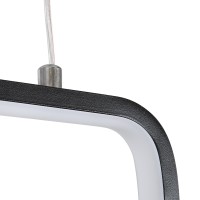 GLOBOSTAR® NEROBA 61302 Μοντέρνο Κρεμαστό Φωτιστικό Οροφής LED 18W 1980lm 360° AC 220-240V IP20 Ρυθμιζόμενο Λευκό CCT με On/Off 2700K/4500K/6000K - Lumileds SMD Chip - Μαύρο Ματ - Μ29 x Π2 x Υ36cm - 3 Χρόνια Εγγύηση