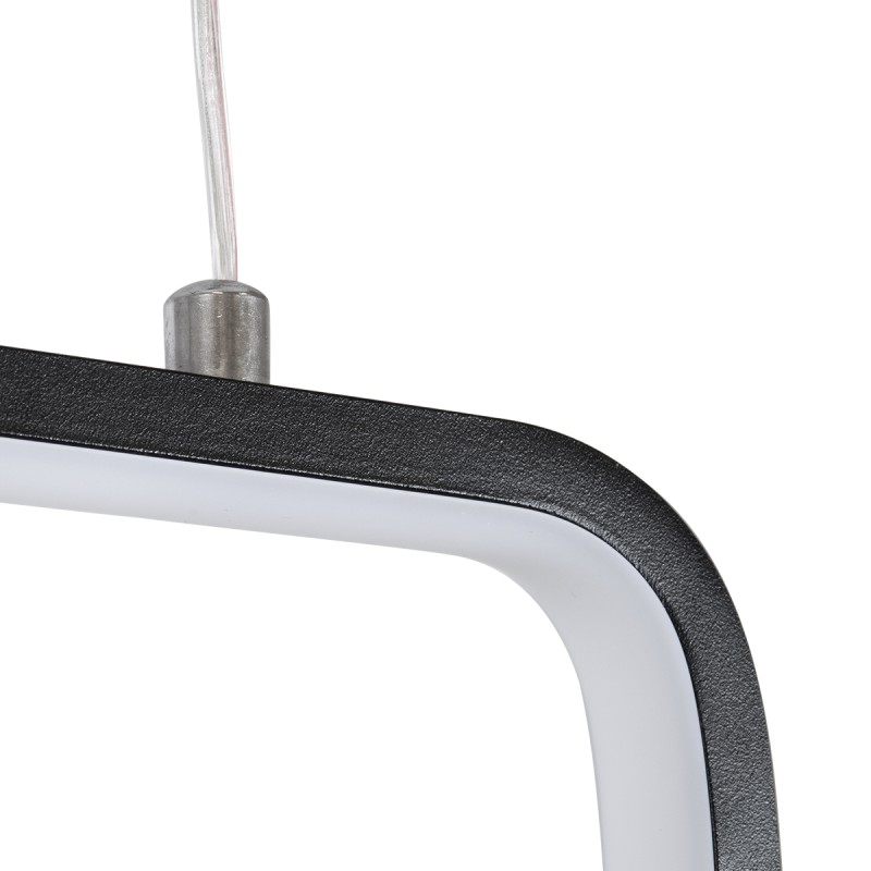GLOBOSTAR® NEROBA 61302 Μοντέρνο Κρεμαστό Φωτιστικό Οροφής LED 18W 1980lm 360° AC 220-240V IP20 Ρυθμιζόμενο Λευκό CCT με On/Off 2700K/4500K/6000K - Lumileds SMD Chip - Μαύρο Ματ - Μ29 x Π2 x Υ36cm - 3 Χρόνια Εγγύηση