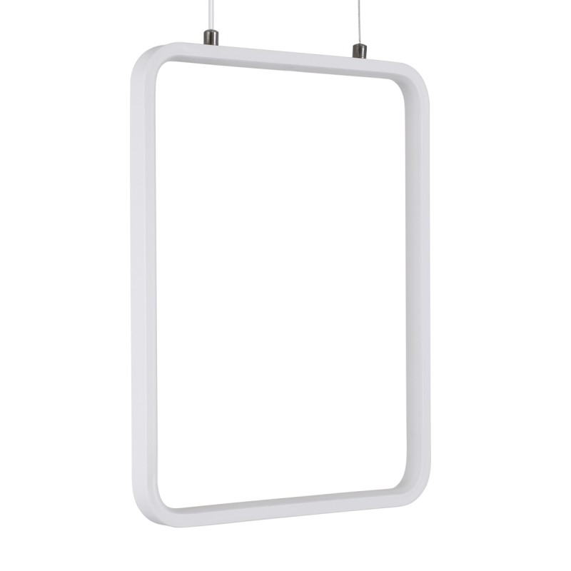 GLOBOSTAR® NEROBA 61303 Μοντέρνο Κρεμαστό Φωτιστικό Οροφής LED 18W 1980lm 360° AC 220-240V IP20 Ρυθμιζόμενο Λευκό CCT με On/Off 2700K/4500K/6000K - Lumileds SMD Chip - Λευκό Ματ - Μ29 x Π2 x Υ36cm - 3 Χρόνια Εγγύηση