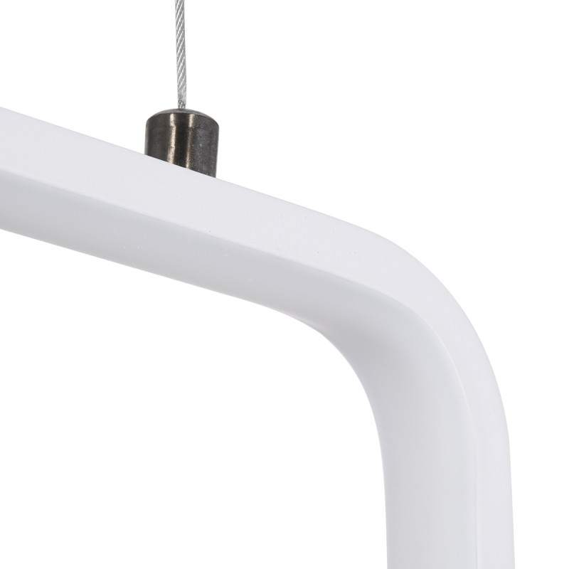 GLOBOSTAR® NEROBA 61303 Μοντέρνο Κρεμαστό Φωτιστικό Οροφής LED 18W 1980lm 360° AC 220-240V IP20 Ρυθμιζόμενο Λευκό CCT με On/Off 2700K/4500K/6000K - Lumileds SMD Chip - Λευκό Ματ - Μ29 x Π2 x Υ36cm - 3 Χρόνια Εγγύηση