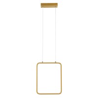 GLOBOSTAR® NEROBA 61305 Μοντέρνο Κρεμαστό Φωτιστικό Οροφής LED 18W 1980lm 360° AC 220-240V IP20 Ρυθμιζόμενο Λευκό CCT με On/Off 2700K/4500K/6000K - Lumileds SMD Chip - Χρυσό Βούρτσας - Μ29 x Π2 x Υ36cm - 3 Χρόνια Εγγύηση