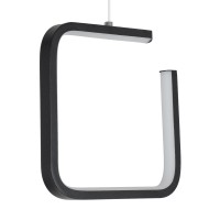 GLOBOSTAR® CEROBA 61308 Μοντέρνο Κρεμαστό Φωτιστικό Οροφής LED 12W 1320lm 360° AC 220-240V IP20 Ρυθμιζόμενο Λευκό CCT με On/Off 2700K/4500K/6000K - Lumileds SMD Chip - Μαύρο Ματ - Μ22 x Π2 x Υ22cm - 3 Χρόνια Εγγύηση