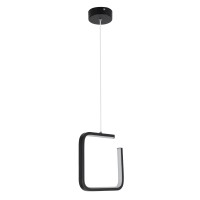 GLOBOSTAR® CEROBA 61308 Μοντέρνο Κρεμαστό Φωτιστικό Οροφής LED 12W 1320lm 360° AC 220-240V IP20 Ρυθμιζόμενο Λευκό CCT με On/Off 2700K/4500K/6000K - Lumileds SMD Chip - Μαύρο Ματ - Μ22 x Π2 x Υ22cm - 3 Χρόνια Εγγύηση