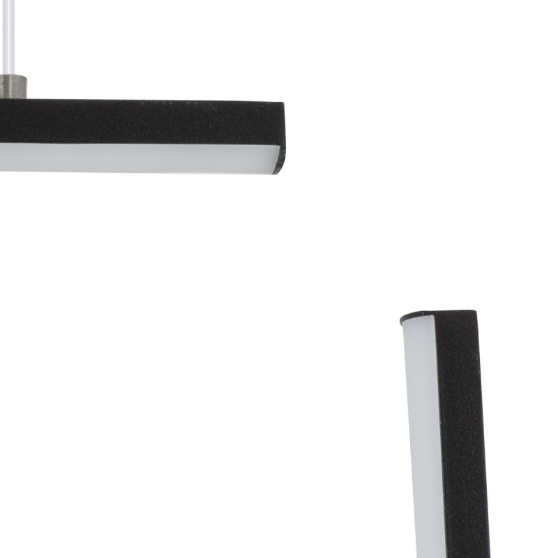 GLOBOSTAR® CEROBA 61308 Μοντέρνο Κρεμαστό Φωτιστικό Οροφής LED 12W 1320lm 360° AC 220-240V IP20 Ρυθμιζόμενο Λευκό CCT με On/Off 2700K/4500K/6000K - Lumileds SMD Chip - Μαύρο Ματ - Μ22 x Π2 x Υ22cm - 3 Χρόνια Εγγύηση