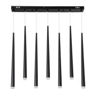 GLOBOSTAR® TEARS 61311 Μοντέρνο Κρεμαστό Φωτιστικό Οροφής LED 21W 2310lm 180° AC 220-240V IP20 Ρυθμιζόμενο Λευκό CCT με Χειριστήριο από 2700K έως 6000K Dimmable - Lumileds SMD Chip - Μαύρο Ματ - Μ70 x Π3.2 x Υ60cm - 3 Χρόνια Εγγύηση