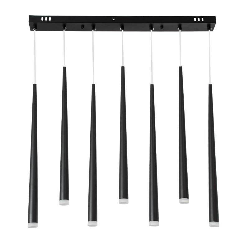 GLOBOSTAR® TEARS 61311 Μοντέρνο Κρεμαστό Φωτιστικό Οροφής LED 21W 2310lm 180° AC 220-240V IP20 Ρυθμιζόμενο Λευκό CCT με Χειριστήριο από 2700K έως 6000K Dimmable - Lumileds SMD Chip - Μαύρο Ματ - Μ70 x Π3.2 x Υ60cm - 3 Χρόνια Εγγύηση