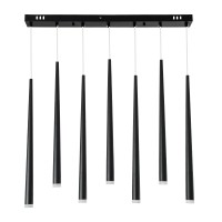 GLOBOSTAR® TEARS 61311 Μοντέρνο Κρεμαστό Φωτιστικό Οροφής LED 21W 2310lm 180° AC 220-240V IP20 Ρυθμιζόμενο Λευκό CCT με Χειριστήριο από 2700K έως 6000K Dimmable - Lumileds SMD Chip - Μαύρο Ματ - Μ70 x Π3.2 x Υ60cm - 3 Χρόνια Εγγύηση