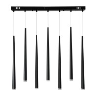 GLOBOSTAR® TEARS 61311 Μοντέρνο Κρεμαστό Φωτιστικό Οροφής LED 21W 2310lm 180° AC 220-240V IP20 Ρυθμιζόμενο Λευκό CCT με Χειριστήριο από 2700K έως 6000K Dimmable - Lumileds SMD Chip - Μαύρο Ματ - Μ70 x Π3.2 x Υ60cm - 3 Χρόνια Εγγύηση