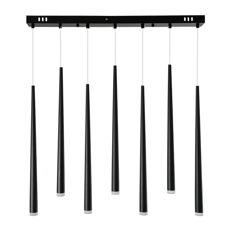 GLOBOSTAR® TEARS 61311 Μοντέρνο Κρεμαστό Φωτιστικό Οροφής LED 21W 2310lm 180° AC 220-240V IP20 Ρυθμιζόμενο Λευκό CCT με Χειριστήριο από 2700K έως 6000K Dimmable - Lumileds SMD Chip - Μαύρο Ματ - Μ70 x Π3.2 x Υ60cm - 3 Χρόνια Εγγύηση