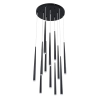 GLOBOSTAR® TEARS 61313 Μοντέρνο Κρεμαστό Φωτιστικό Οροφής LED 36W 3960lm 180° AC 220-240V IP20 Ρυθμιζόμενο Λευκό CCT με Χειριστήριο από 2700K έως 6000K Dimmable - Lumileds SMD Chip - Μαύρο - Μ60 x Π60 x Υ51.5cm - 3 Χρόνια Εγγύηση
