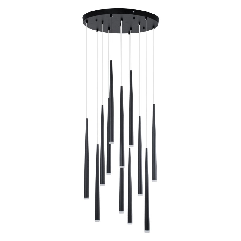 GLOBOSTAR® TEARS 61313 Μοντέρνο Κρεμαστό Φωτιστικό Οροφής LED 36W 3960lm 180° AC 220-240V IP20 Ρυθμιζόμενο Λευκό CCT με Χειριστήριο από 2700K έως 6000K Dimmable - Lumileds SMD Chip - Μαύρο - Μ60 x Π60 x Υ51.5cm - 3 Χρόνια Εγγύηση