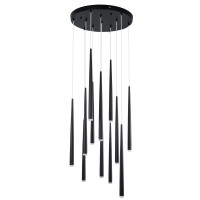 GLOBOSTAR® TEARS 61313 Μοντέρνο Κρεμαστό Φωτιστικό Οροφής LED 36W 3960lm 180° AC 220-240V IP20 Ρυθμιζόμενο Λευκό CCT με Χειριστήριο από 2700K έως 6000K Dimmable - Lumileds SMD Chip - Μαύρο - Μ60 x Π60 x Υ51.5cm - 3 Χρόνια Εγγύηση