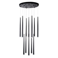 GLOBOSTAR® TEARS 61313 Μοντέρνο Κρεμαστό Φωτιστικό Οροφής LED 36W 3960lm 180° AC 220-240V IP20 Ρυθμιζόμενο Λευκό CCT με Χειριστήριο από 2700K έως 6000K Dimmable - Lumileds SMD Chip - Μαύρο - Μ60 x Π60 x Υ51.5cm - 3 Χρόνια Εγγύηση