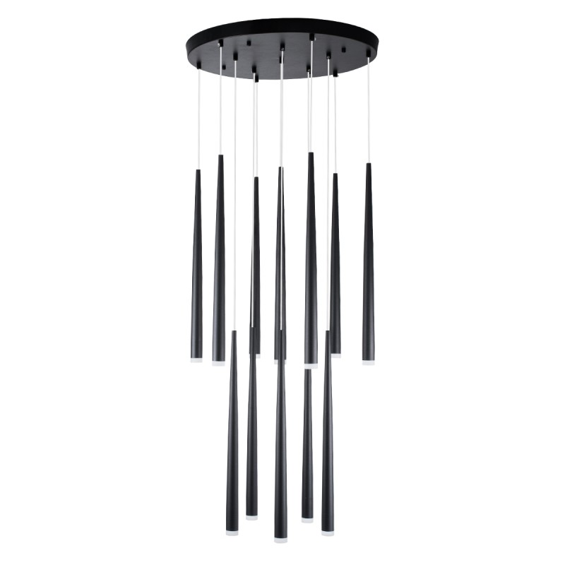GLOBOSTAR® TEARS 61313 Μοντέρνο Κρεμαστό Φωτιστικό Οροφής LED 36W 3960lm 180° AC 220-240V IP20 Ρυθμιζόμενο Λευκό CCT με Χειριστήριο από 2700K έως 6000K Dimmable - Lumileds SMD Chip - Μαύρο - Μ60 x Π60 x Υ51.5cm - 3 Χρόνια Εγγύηση