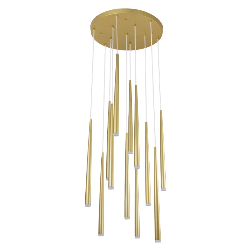 GLOBOSTAR® TEARS 61314 Μοντέρνο Κρεμαστό Φωτιστικό Οροφής LED 36W 3960lm 180° AC 220-240V IP20 Ρυθμιζόμενο Λευκό CCT με Χειριστήριο από 2700K έως 6000K Dimmable - Lumileds SMD Chip - Χρυσό Βούρτσας - Μ60 x Π60 x Υ51.5cm - 3 Χρόνια Εγγύηση