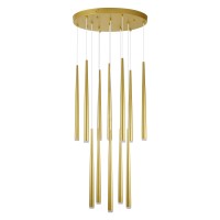 GLOBOSTAR® TEARS 61314 Μοντέρνο Κρεμαστό Φωτιστικό Οροφής LED 36W 3960lm 180° AC 220-240V IP20 Ρυθμιζόμενο Λευκό CCT με Χειριστήριο από 2700K έως 6000K Dimmable - Lumileds SMD Chip - Χρυσό Βούρτσας - Μ60 x Π60 x Υ51.5cm - 3 Χρόνια Εγγύηση