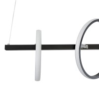 GLOBOSTAR® CIRCOLARE 61319 Μοντέρνο Κρεμαστό Φωτιστικό Οροφής LED 75W 8400lm 360° AC 220-240V IP20 Ρυθμιζόμενο Λευκό CCT με Χειριστήριο από 2700K έως 6000K Dimmable - Lumileds SMD Chip - Μαύρο Ματ - Μ120 x Π25 x Υ25cm - 3 Χρόνια Εγγύηση