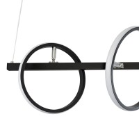 GLOBOSTAR® CIRCOLARE 61319 Μοντέρνο Κρεμαστό Φωτιστικό Οροφής LED 75W 8400lm 360° AC 220-240V IP20 Ρυθμιζόμενο Λευκό CCT με Χειριστήριο από 2700K έως 6000K Dimmable - Lumileds SMD Chip - Μαύρο Ματ - Μ120 x Π25 x Υ25cm - 3 Χρόνια Εγγύηση