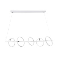 GLOBOSTAR® CIRCOLARE 61320 Μοντέρνο Κρεμαστό Φωτιστικό Οροφής LED 75W 8400lm 360° AC 220-240V IP20 Ρυθμιζόμενο Λευκό CCT με Χειριστήριο από 2700K έως 6000K Dimmable - Lumileds SMD Chip - Λευκό Ματ - Μ120 x Π25 x Υ25cm - 3 Χρόνια Εγγύηση
