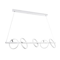 GLOBOSTAR® CIRCOLARE 61320 Μοντέρνο Κρεμαστό Φωτιστικό Οροφής LED 75W 8400lm 360° AC 220-240V IP20 Ρυθμιζόμενο Λευκό CCT με Χειριστήριο από 2700K έως 6000K Dimmable - Lumileds SMD Chip - Λευκό Ματ - Μ120 x Π25 x Υ25cm - 3 Χρόνια Εγγύηση