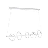 GLOBOSTAR® CIRCOLARE 61320 Μοντέρνο Κρεμαστό Φωτιστικό Οροφής LED 75W 8400lm 360° AC 220-240V IP20 Ρυθμιζόμενο Λευκό CCT με Χειριστήριο από 2700K έως 6000K Dimmable - Lumileds SMD Chip - Λευκό Ματ - Μ120 x Π25 x Υ25cm - 3 Χρόνια Εγγύηση