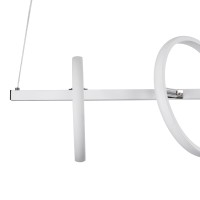 GLOBOSTAR® CIRCOLARE 61320 Μοντέρνο Κρεμαστό Φωτιστικό Οροφής LED 75W 8400lm 360° AC 220-240V IP20 Ρυθμιζόμενο Λευκό CCT με Χειριστήριο από 2700K έως 6000K Dimmable - Lumileds SMD Chip - Λευκό Ματ - Μ120 x Π25 x Υ25cm - 3 Χρόνια Εγγύηση