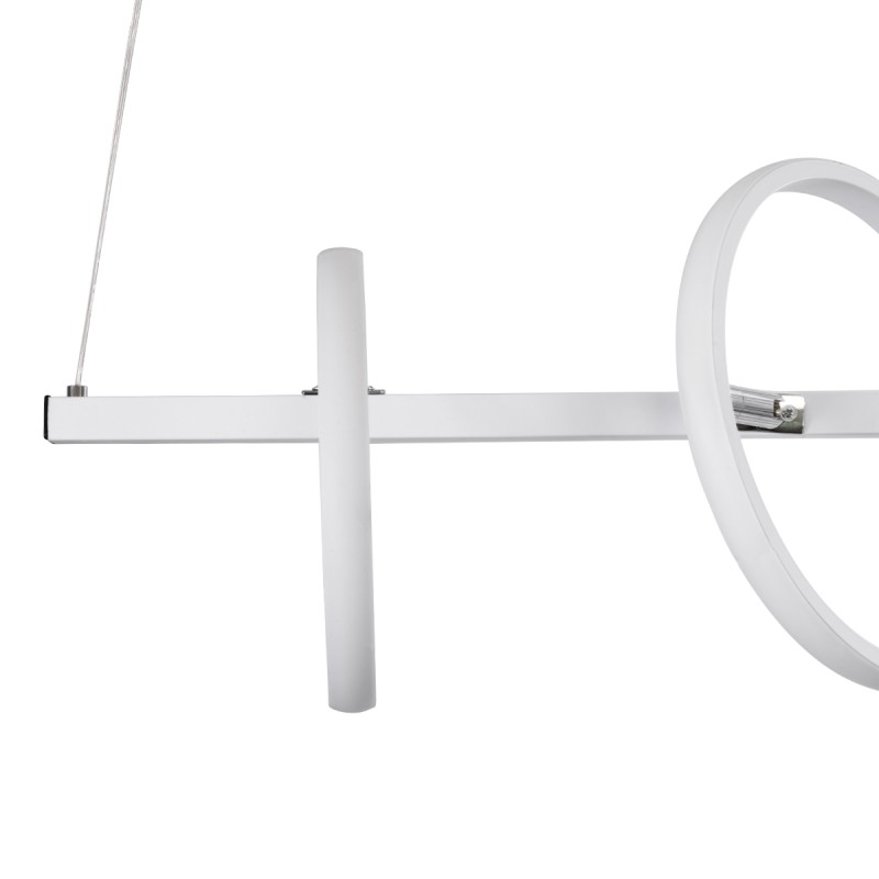 GLOBOSTAR® CIRCOLARE 61320 Μοντέρνο Κρεμαστό Φωτιστικό Οροφής LED 75W 8400lm 360° AC 220-240V IP20 Ρυθμιζόμενο Λευκό CCT με Χειριστήριο από 2700K έως 6000K Dimmable - Lumileds SMD Chip - Λευκό Ματ - Μ120 x Π25 x Υ25cm - 3 Χρόνια Εγγύηση