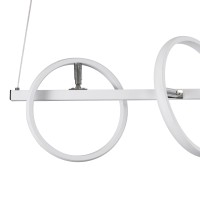 GLOBOSTAR® CIRCOLARE 61320 Μοντέρνο Κρεμαστό Φωτιστικό Οροφής LED 75W 8400lm 360° AC 220-240V IP20 Ρυθμιζόμενο Λευκό CCT με Χειριστήριο από 2700K έως 6000K Dimmable - Lumileds SMD Chip - Λευκό Ματ - Μ120 x Π25 x Υ25cm - 3 Χρόνια Εγγύηση