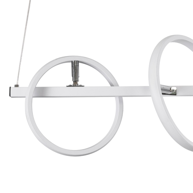 GLOBOSTAR® CIRCOLARE 61320 Μοντέρνο Κρεμαστό Φωτιστικό Οροφής LED 75W 8400lm 360° AC 220-240V IP20 Ρυθμιζόμενο Λευκό CCT με Χειριστήριο από 2700K έως 6000K Dimmable - Lumileds SMD Chip - Λευκό Ματ - Μ120 x Π25 x Υ25cm - 3 Χρόνια Εγγύηση