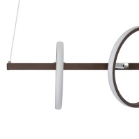 GLOBOSTAR® CIRCOLARE 61321 Μοντέρνο Κρεμαστό Φωτιστικό Οροφής LED 75W 8400lm 360° AC 220-240V IP20 Ρυθμιζόμενο Λευκό CCT με Χειριστήριο από 2700K έως 6000K Dimmable - Lumileds SMD Chip - Καφέ - Μ120 x Π25 x Υ25cm - 3 Χρόνια Εγγύηση