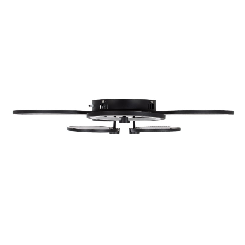 GLOBOSTAR® ROYAL-R 61323 Μοντέρνο Φωτιστικό Οροφής LED 135W 16200lm 360° AC 220-240V IP20 Ρυθμιζόμενο Λευκό CCT με Χειριστήριο από 2700K έως 6000K Dimmable - Lumileds SMD Chip - Μαύρο Ματ - Μ80.5 x Π59 x Υ12cm - 3 Χρόνια Εγγύηση