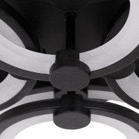 GLOBOSTAR® ROYAL-R 61323 Μοντέρνο Φωτιστικό Οροφής LED 135W 16200lm 360° AC 220-240V IP20 Ρυθμιζόμενο Λευκό CCT με Χειριστήριο από 2700K έως 6000K Dimmable - Lumileds SMD Chip - Μαύρο Ματ - Μ80.5 x Π59 x Υ12cm - 3 Χρόνια Εγγύηση