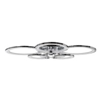 GLOBOSTAR® ROYAL-R 61324 Μοντέρνο Φωτιστικό Οροφής LED 135W 16200lm 360° AC 220-240V IP20 Ρυθμιζόμενο Λευκό CCT με Χειριστήριο από 2700K έως 6000K Dimmable - Lumileds SMD Chip - Ασημί Νίκελ - Μ80.5 x Π59 x Υ12cm - 3 Χρόνια Εγγύηση