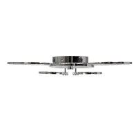 GLOBOSTAR® ROYAL-R 61324 Μοντέρνο Φωτιστικό Οροφής LED 135W 16200lm 360° AC 220-240V IP20 Ρυθμιζόμενο Λευκό CCT με Χειριστήριο από 2700K έως 6000K Dimmable - Lumileds SMD Chip - Ασημί Νίκελ - Μ80.5 x Π59 x Υ12cm - 3 Χρόνια Εγγύηση