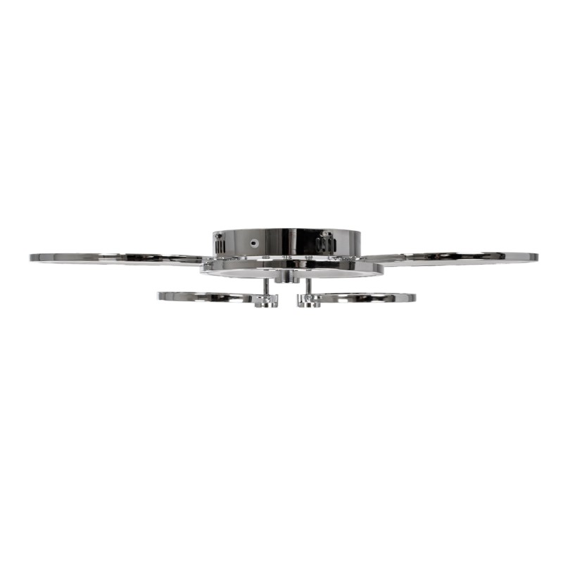 GLOBOSTAR® ROYAL-R 61324 Μοντέρνο Φωτιστικό Οροφής LED 135W 16200lm 360° AC 220-240V IP20 Ρυθμιζόμενο Λευκό CCT με Χειριστήριο από 2700K έως 6000K Dimmable - Lumileds SMD Chip - Ασημί Νίκελ - Μ80.5 x Π59 x Υ12cm - 3 Χρόνια Εγγύηση