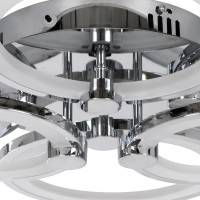 GLOBOSTAR® ROYAL-R 61324 Μοντέρνο Φωτιστικό Οροφής LED 135W 16200lm 360° AC 220-240V IP20 Ρυθμιζόμενο Λευκό CCT με Χειριστήριο από 2700K έως 6000K Dimmable - Lumileds SMD Chip - Ασημί Νίκελ - Μ80.5 x Π59 x Υ12cm - 3 Χρόνια Εγγύηση