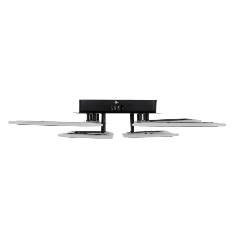 GLOBOSTAR® ROYAL-S 61325 Μοντέρνο Φωτιστικό Οροφής LED 135W 16200lm 360° AC 220-240V IP20 Ρυθμιζόμενο Λευκό CCT με Χειριστήριο από 2700K έως 6000K Dimmable - Lumileds SMD Chip - Μαύρο Ματ - Μ58.5 x Π58.5 x Υ12cm - 3 Χρόνια Εγγύηση