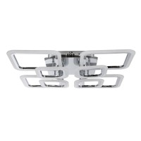 GLOBOSTAR® ROYAL-S 61326 Μοντέρνο Φωτιστικό Οροφής LED 135W 16200lm 360° AC 220-240V IP20 Ρυθμιζόμενο Λευκό CCT με Χειριστήριο από 2700K έως 6000K Dimmable - Lumileds SMD Chip - Ασημί Νίκελ - Μ58.5 x Π58.5 x Υ12cm - 3 Χρόνια Εγγύηση