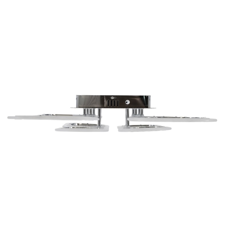 GLOBOSTAR® ROYAL-S 61326 Μοντέρνο Φωτιστικό Οροφής LED 135W 16200lm 360° AC 220-240V IP20 Ρυθμιζόμενο Λευκό CCT με Χειριστήριο από 2700K έως 6000K Dimmable - Lumileds SMD Chip - Ασημί Νίκελ - Μ58.5 x Π58.5 x Υ12cm - 3 Χρόνια Εγγύηση