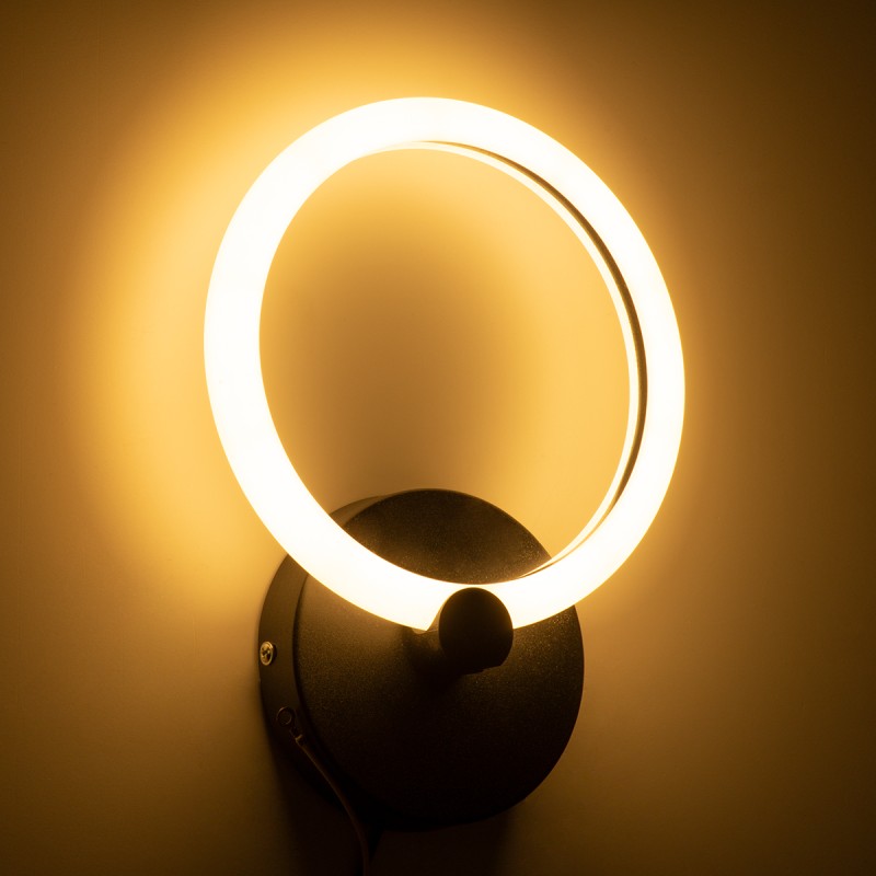 GLOBOSTAR® MATILDA 61339 Μοντέρνο Φωτιστικό Τοίχου - Απλίκα LED 8W 960lm 360° AC 220-240V IP20 Ρυθμιζόμενο Λευκό CCT με On/Off 2700K/4500K/6000K - Lumileds SMD Chip - Μαύρο Ματ - Μ20 x Π5 x Υ25.5cm - 3 Χρόνια Εγγύηση