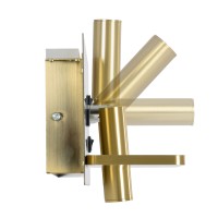 GLOBOSTAR® PALADIN 61357 Μοντέρνο Φωτιστικό Τοίχου - Απλίκα Ξενοδοχείου Reading Light με Φορτιστή USB 3A & Wireless 20W LED 6W 720lm 36° & 360° AC 220-240V IP20 Φυσικό Λευκό 4500K - Bridgelux COB Chip & TÜV SÜD Driver - Χρυσό Βούρτσας - Μ30 x