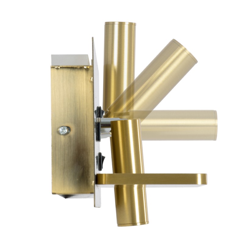 GLOBOSTAR® PALADIN 61357 Μοντέρνο Φωτιστικό Τοίχου - Απλίκα Ξενοδοχείου Reading Light με Φορτιστή USB 3A & Wireless 20W LED 6W 720lm 36° & 360° AC 220-240V IP20 Φυσικό Λευκό 4500K - Bridgelux COB Chip & TÜV SÜD Driver - Χρυσό Βούρτσας - Μ30 x