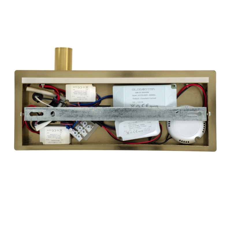 GLOBOSTAR® PALADIN 61357 Μοντέρνο Φωτιστικό Τοίχου - Απλίκα Ξενοδοχείου Reading Light με Φορτιστή USB 3A & Wireless 20W LED 6W 720lm 36° & 360° AC 220-240V IP20 Φυσικό Λευκό 4500K - Bridgelux COB Chip & TÜV SÜD Driver - Χρυσό Βούρτσας - Μ30 x